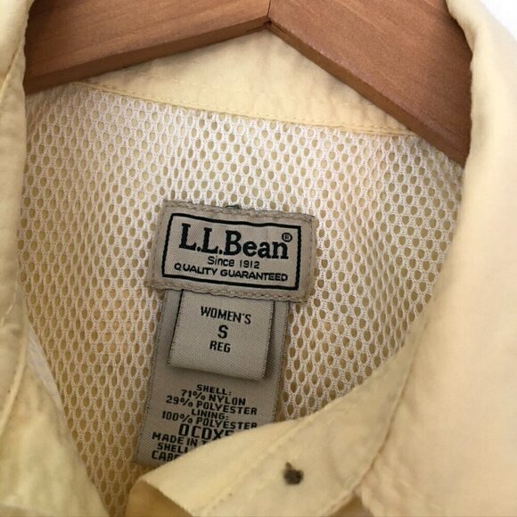 L. L. BEAN Tropicwear Shirt Solid Yellow Button Down Short Sleeve Vented Small S - Picture 4 of 10